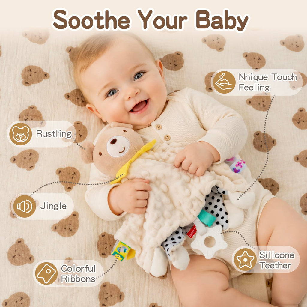 Newborn Baby Gift Set, Wooden Grooming Kit & Muslin Swaddle Blanket