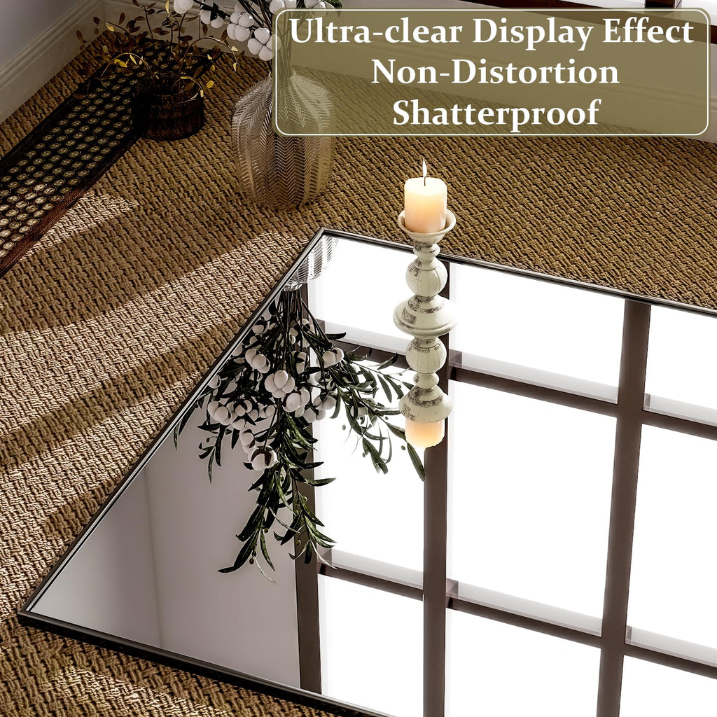 71"x31" Full Length Mirror Large Floor Mirror with Stand, Black