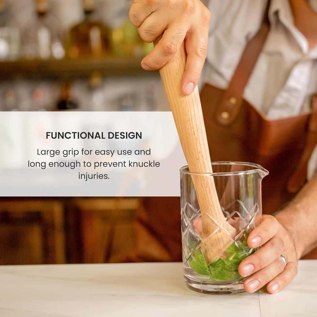 Plastic Muddler for Cocktails, 12 Inch Long Ergonomic Handle
