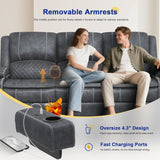 3+1 Seaters Recliner Sofa, Maximum Load Capacity 1800lbs & Ergonomics Design