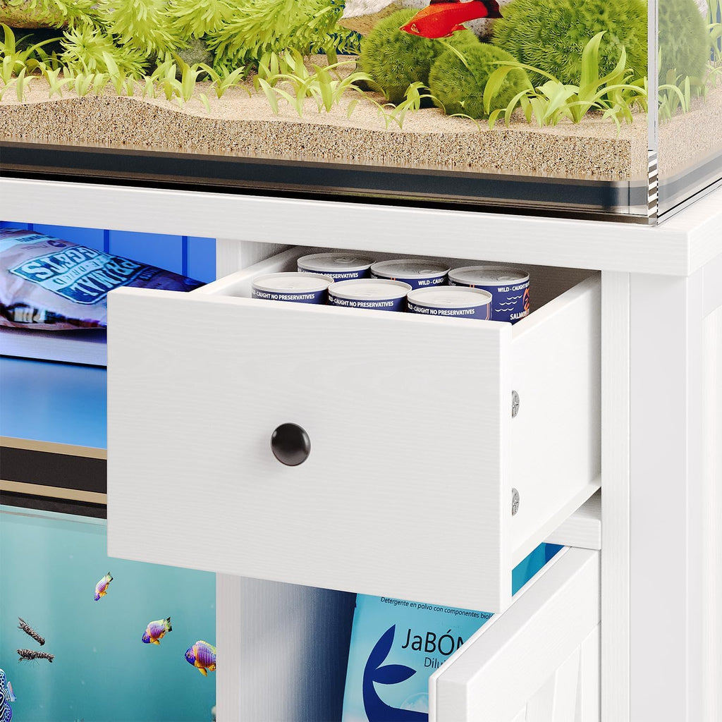 55-75 Gallon Fish Tank Stand, Aquarium Stand with Storage, White