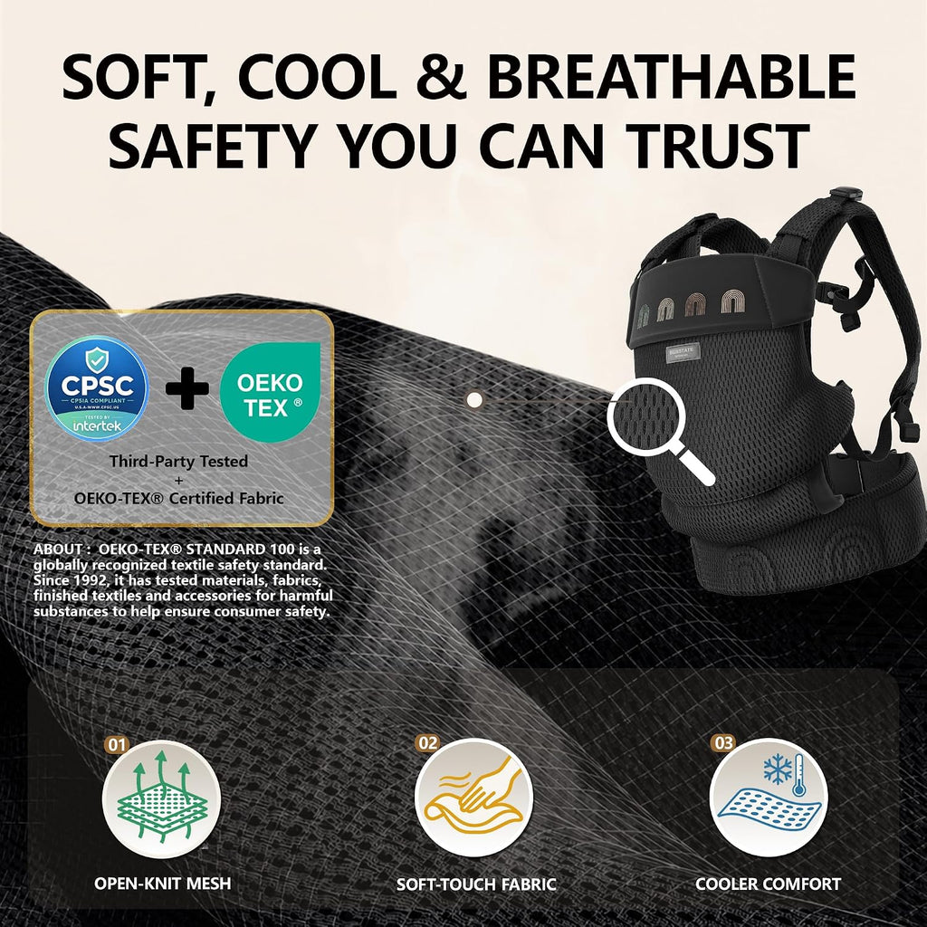 Carrier,2-48Months,Soft&Breathable Mesh,Ergonomic Support,3 Way Carry