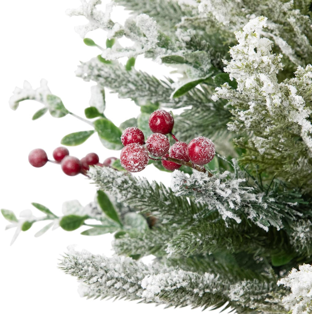 Flocked Balsam Pine Artificial Mini Christmas Tree in Burlap Base - 24" - Unlit