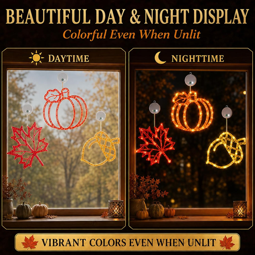Fall Decor Fall Lights 2026, Thanksgiving Decorations LED Lights - Set of 3