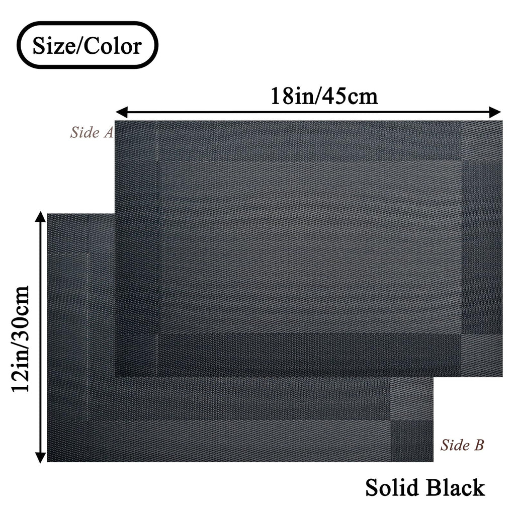 Vinyl Placemats Heat-Resistant Table Mats Washable Easy Clean Plastic Placemat Dining Table Set of 8 Indoor Outdoor