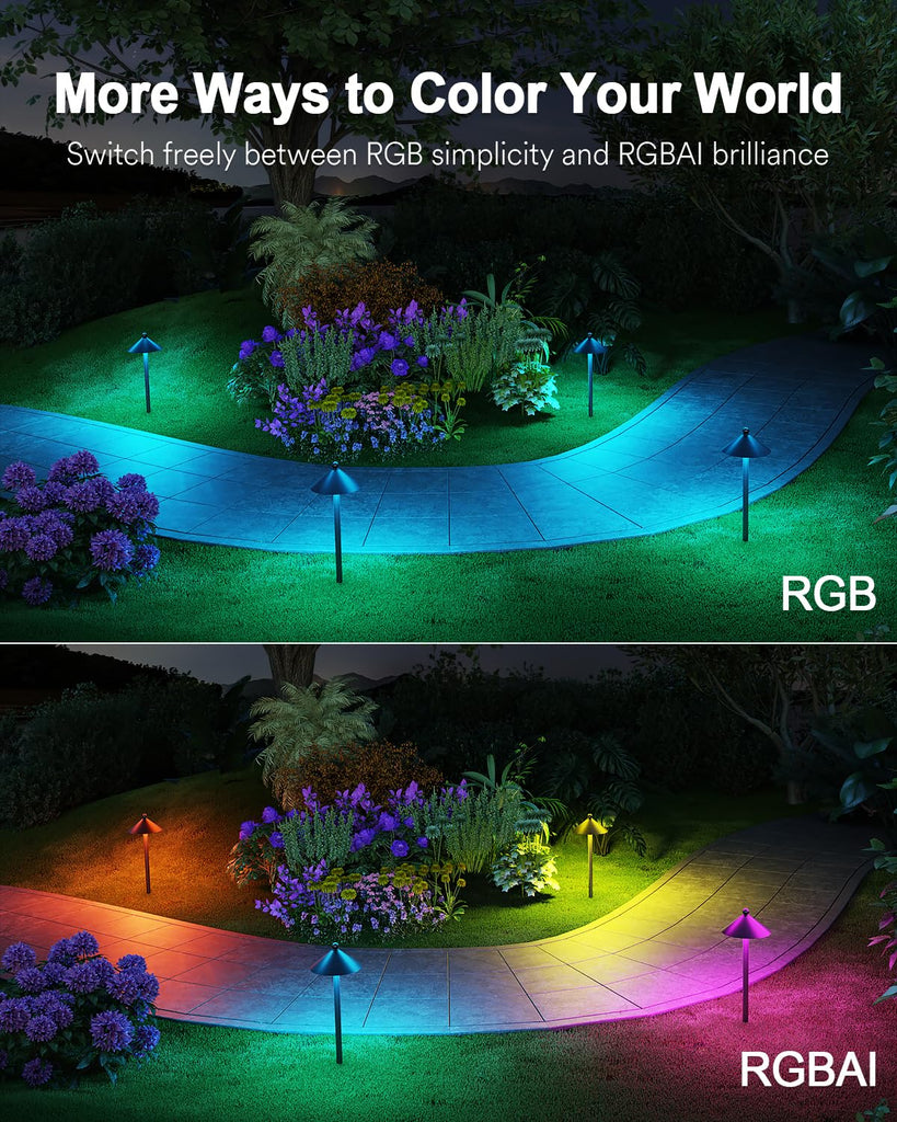Smart Low Voltage Pathway Lights, IP65 Waterproof, 4Pack