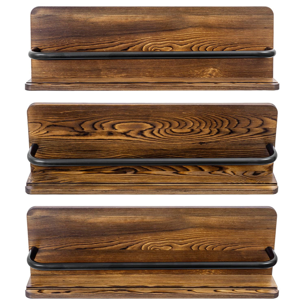 Plate Wall Hangers for Display, Set of 3 Wall Mounted Plate Rack for 6 to 10 Inch Plates, Decorative Wood Stand Shelf