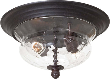 Merrimack Flush Mount, 2-Light, 120 Total Watts, 13-in H x 7.25-in W, Corona Bronze