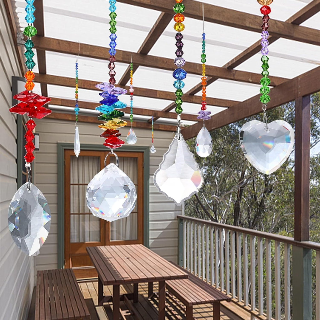 8 Pieces Colorful Crystals Suncatcher Hanging for Window