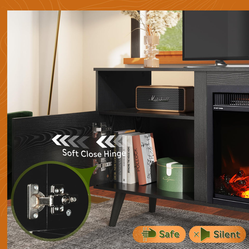 For 55/65 Inch TV, Storage Cabinets, Black