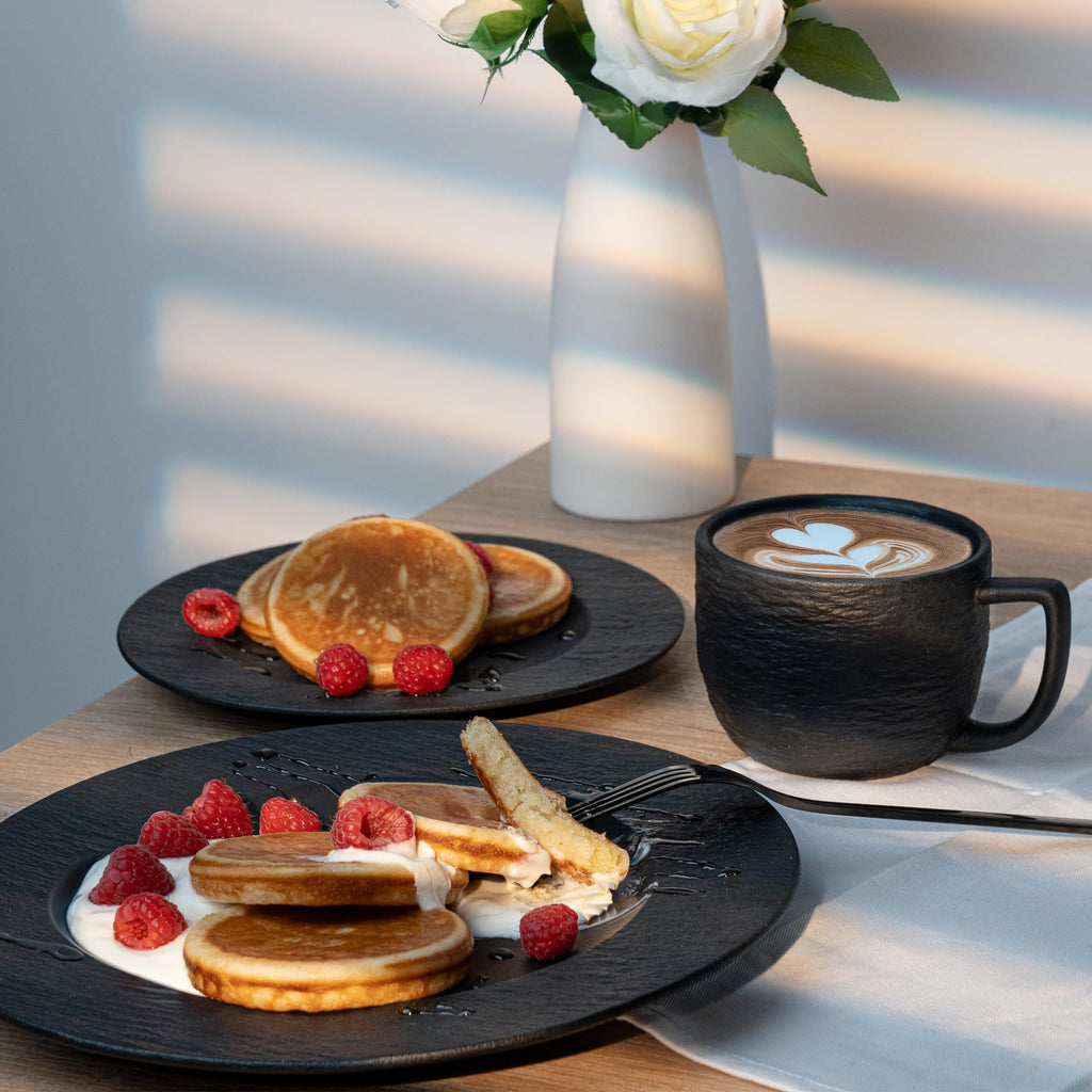 Dinnerware Set/Ceramic Tableware Set (16-Piece) - Oasis (Black)