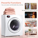 2.65 Cu.Ft Portable Dryer with Exhaust Hose, Clothes Dryer with Four Functions, 1400w Dryer Machine with Stainless