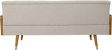 Aidan Mid Century Modern Tufted Fabric Sofa, Beige