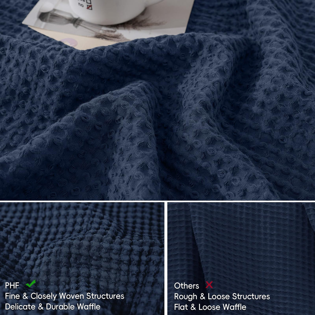Cotton Waffle Euro Shams 26" x 26", Bright Navy Blue, No Insert