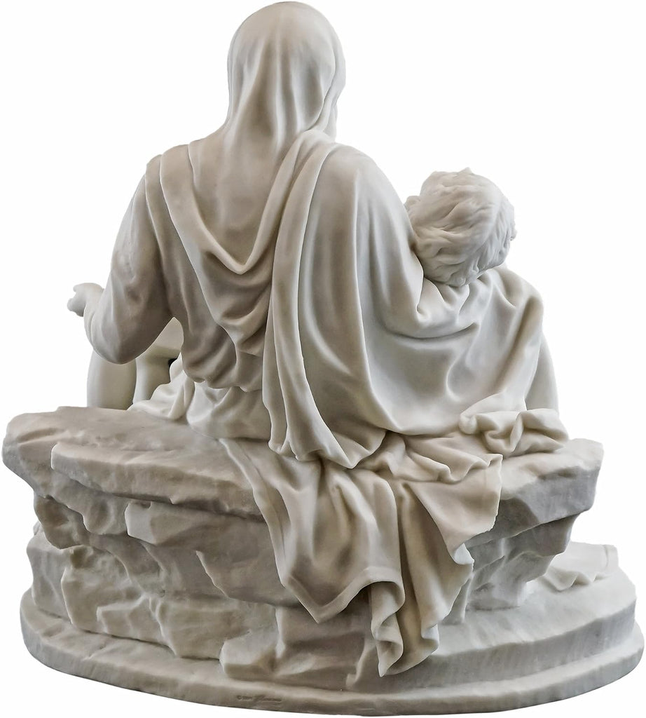 La Pieta by Michelangelo Statue - Museum Grade Replica Sculpture in Premium Cold-Cast Marble White - 10-Inch