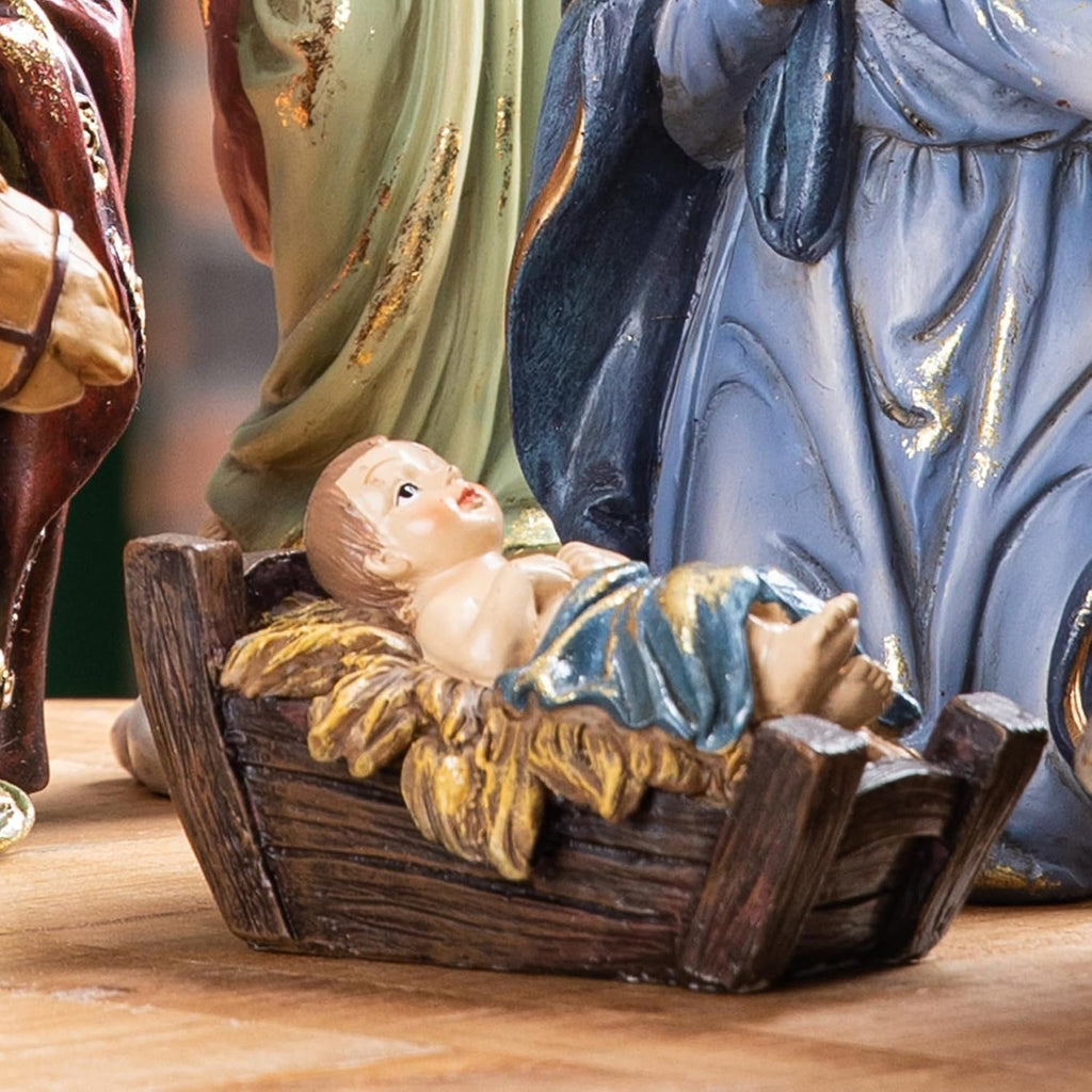 Nativity Set nacimiento de Jesus para Navidad Sets of 12 Nativity Figurines Sets for Christmas Indoor 10" H, Resin