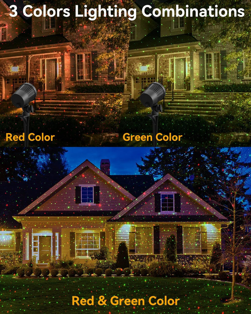 Christmas Projector Lights Outdoor Waterproof with Remote Control