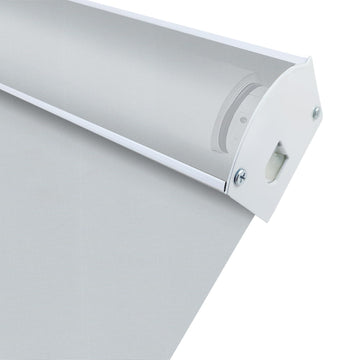 Motorized Blackout Cordless Window Shades, Remote Control Wireless and Rechargeable Window Blinds with Metal Valance