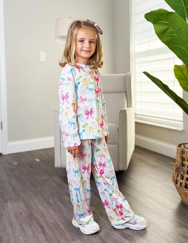 Girls Pajamas Cute Long Sleeve and Pants Pjs Set Kids Sleepwear