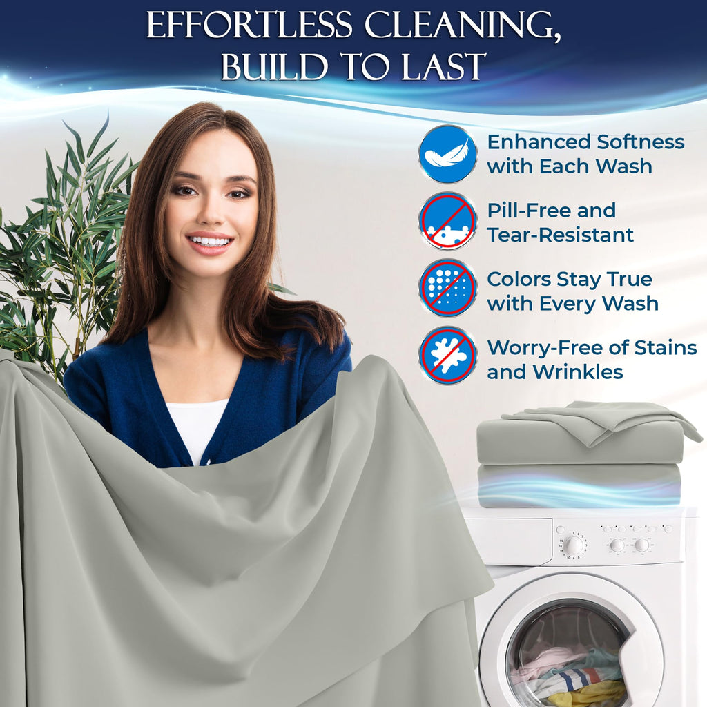 Cooling Bed Sheets Twin Set 3pcs - Luxurious & Ultra-Soft Twin Size Cooling Sheets for Hot Sleepers - Comfortable