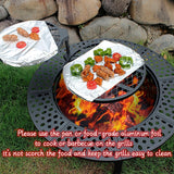36 Inch Fire Pit with 2 Grills, Wood Burning Fire Pits for Outside with Lid, Poker and Round Waterproof Cover, BBQ& Outdoor Firepit & Round Metal - Image 3