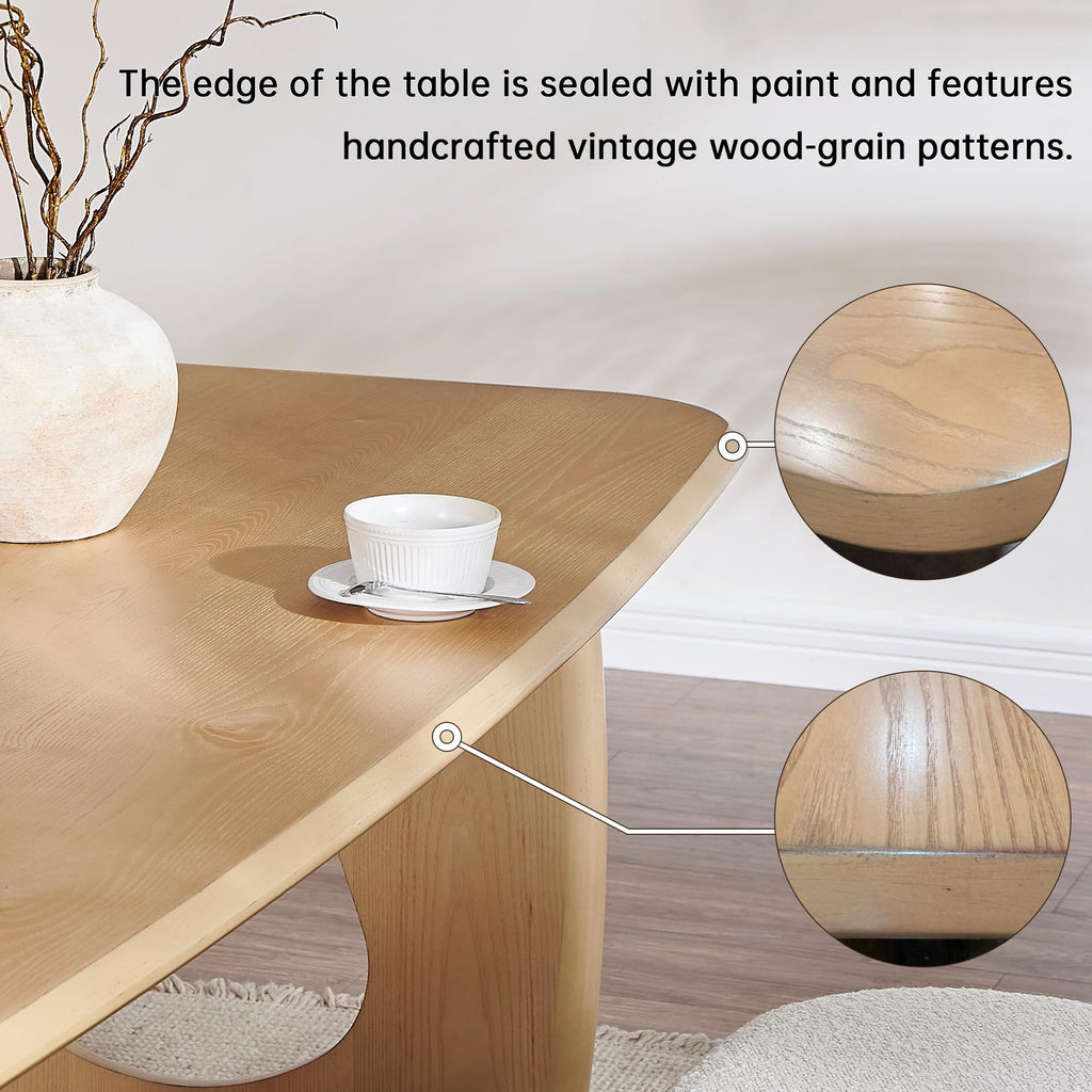 Modern Dining Table for 4-6 People, 68'' Rectangle Dining Table, Kitchen Table with Pedestal Base, Dinner Table