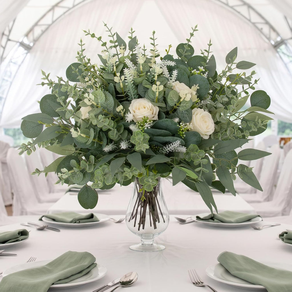 Artificial Eucalyptus Stems, Mixed Greenery Stems for Decor - Set of 135