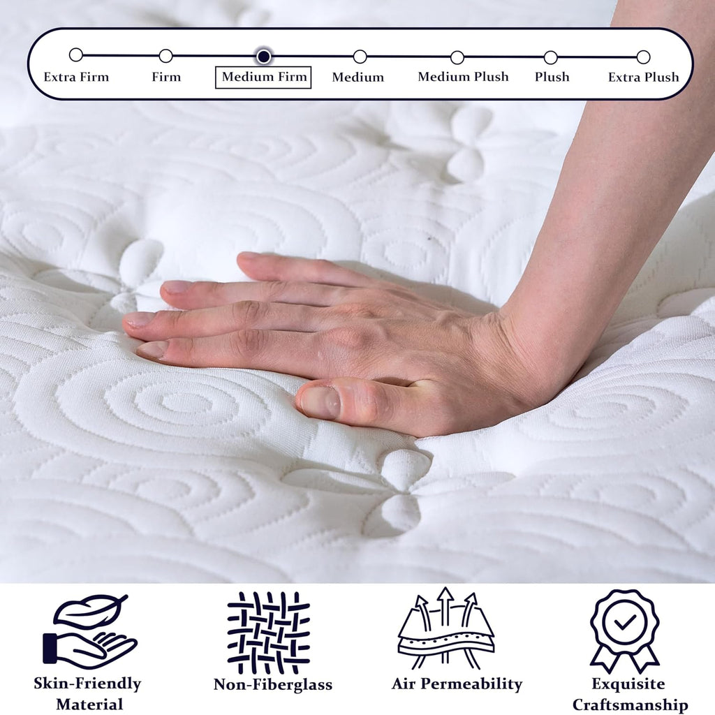 King Size Mattress 12 Inch, Deluxe Hybrid King Mattress in a Box | Gel Memory Foam & 7-Zone Targeted Support Springs