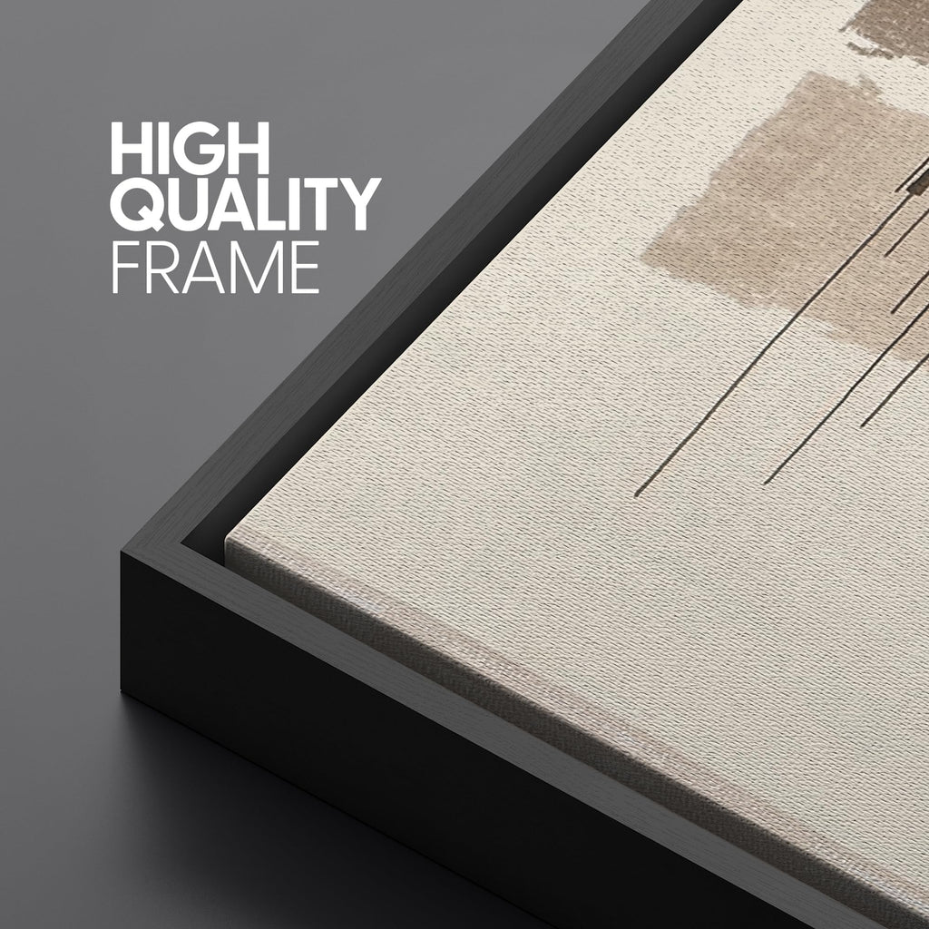 Extra Large Framed Canvas Print Mid-Century Modern Abstract Linear Illustrations Decorative Colorful Multicolor
