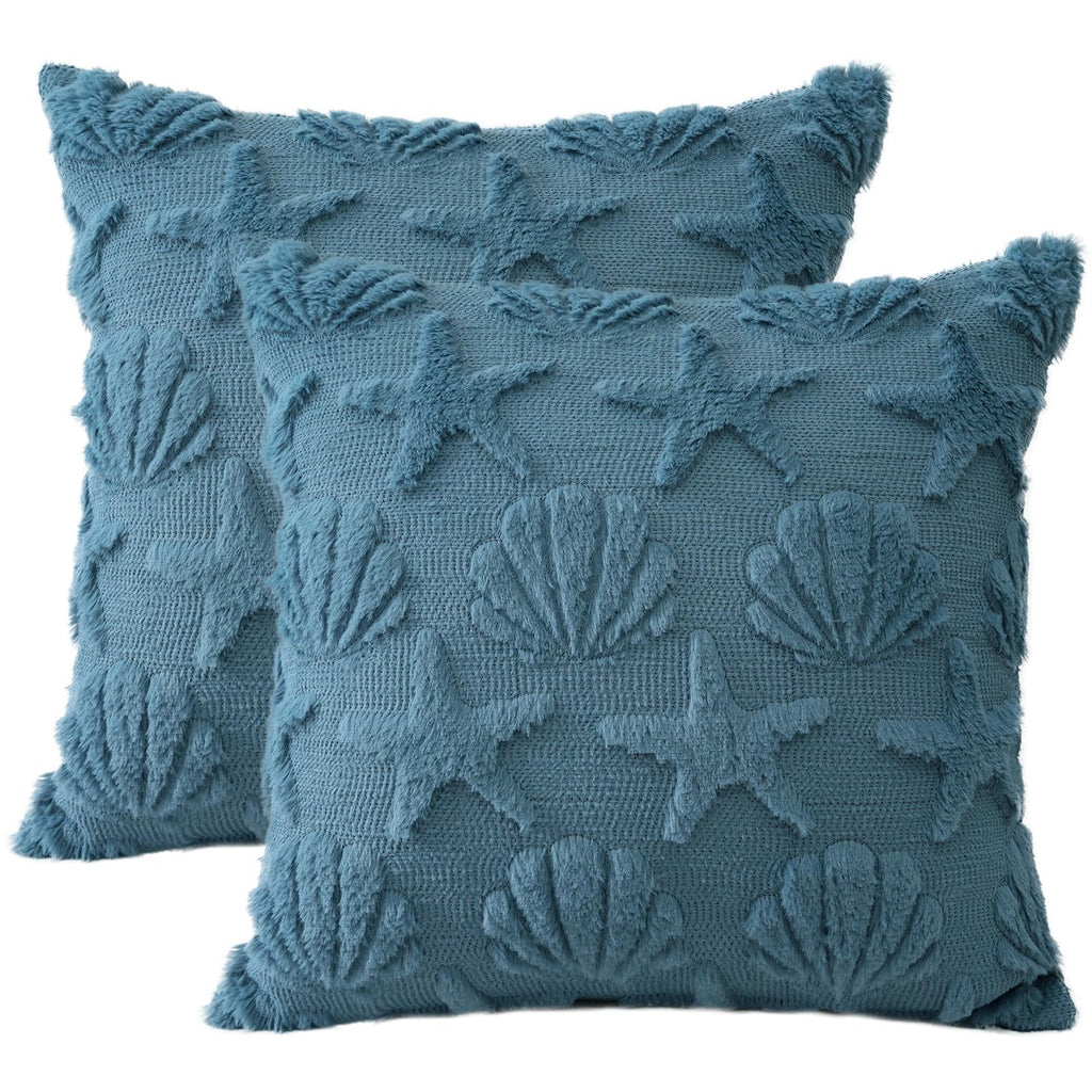 Summer Starfish Seashell Pillow Covers 18x18 Inch Set of 2