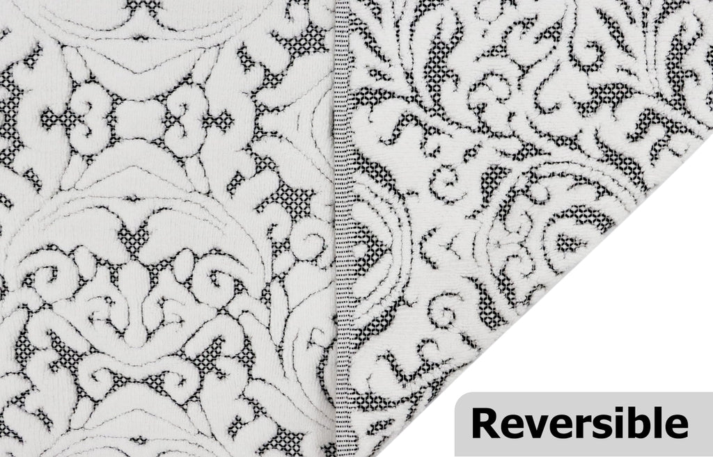 Bath Tub Mat - 1 Pack Sculpted Jacquard Bathroom Mat - Black