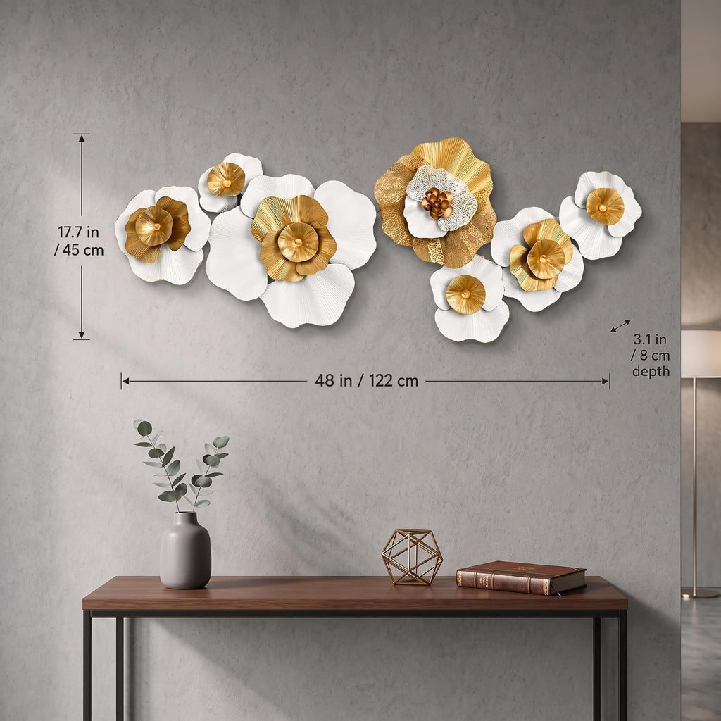 48x18in Large 3D Metal Wall Art,Geometric Design