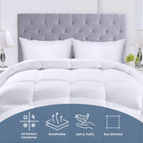 Comforters Queen, All Season Duvet Insert, Down Alternative Box Stitched Bed Comforter with Corner Tabs