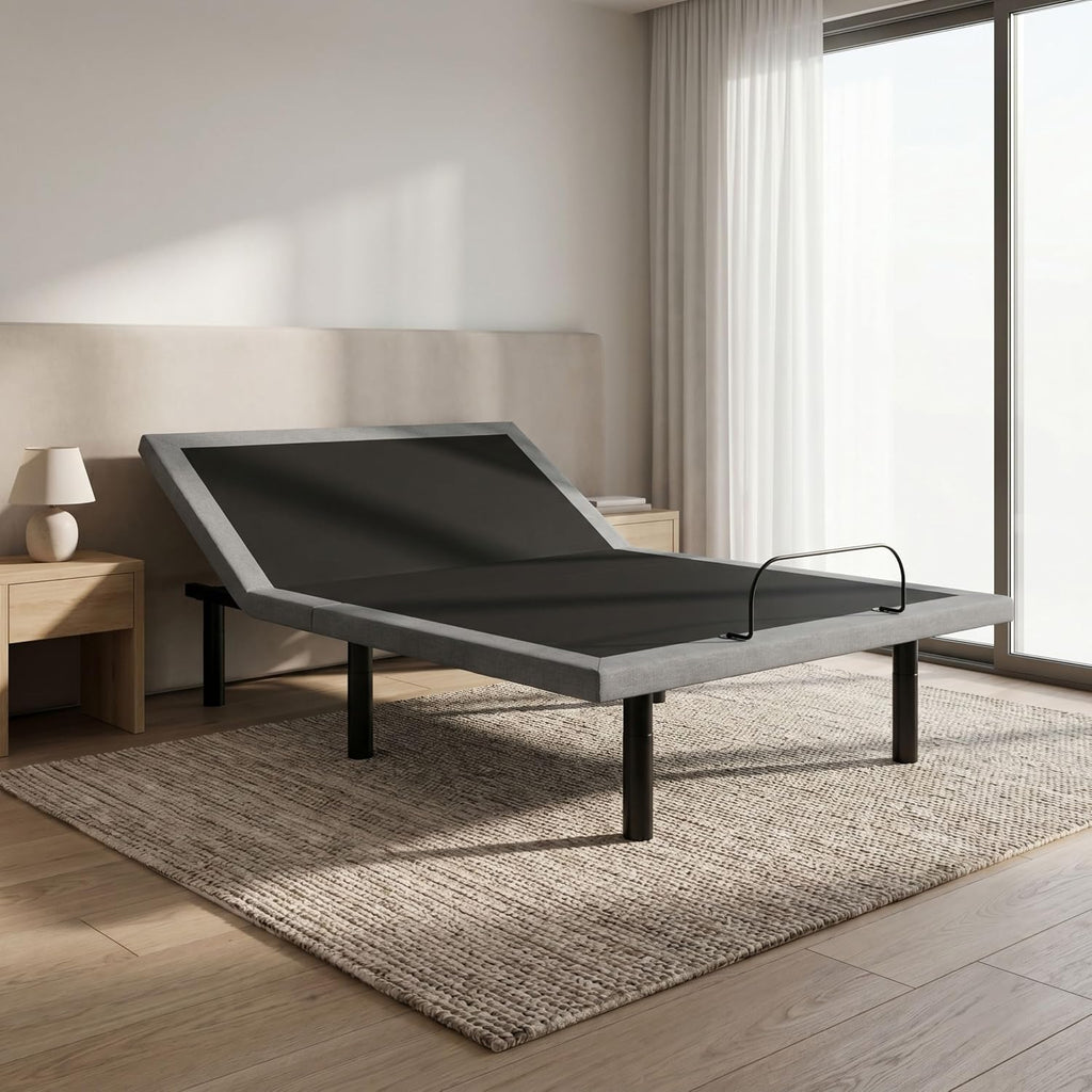 Bed OS4 and Grey King Adjustable Base with Head and Foot Position Adjustments
