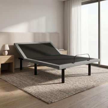 Adjustable Bed Base, King Bed Frame, Wireless Remote Adjustable Bed Frame, Head and Foot Incline, Dual 6000N Motors