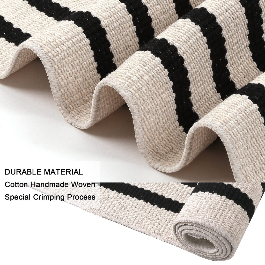 2x3 Outdoor Layering Rug for Front Porch Small Striped Under Doormat