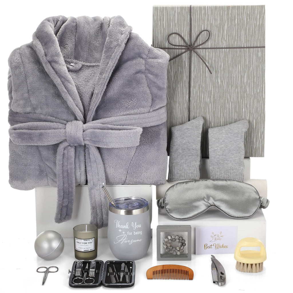 15 Pcs Birthday Gifts for Men Beard Care Set, Unhooded, Grey