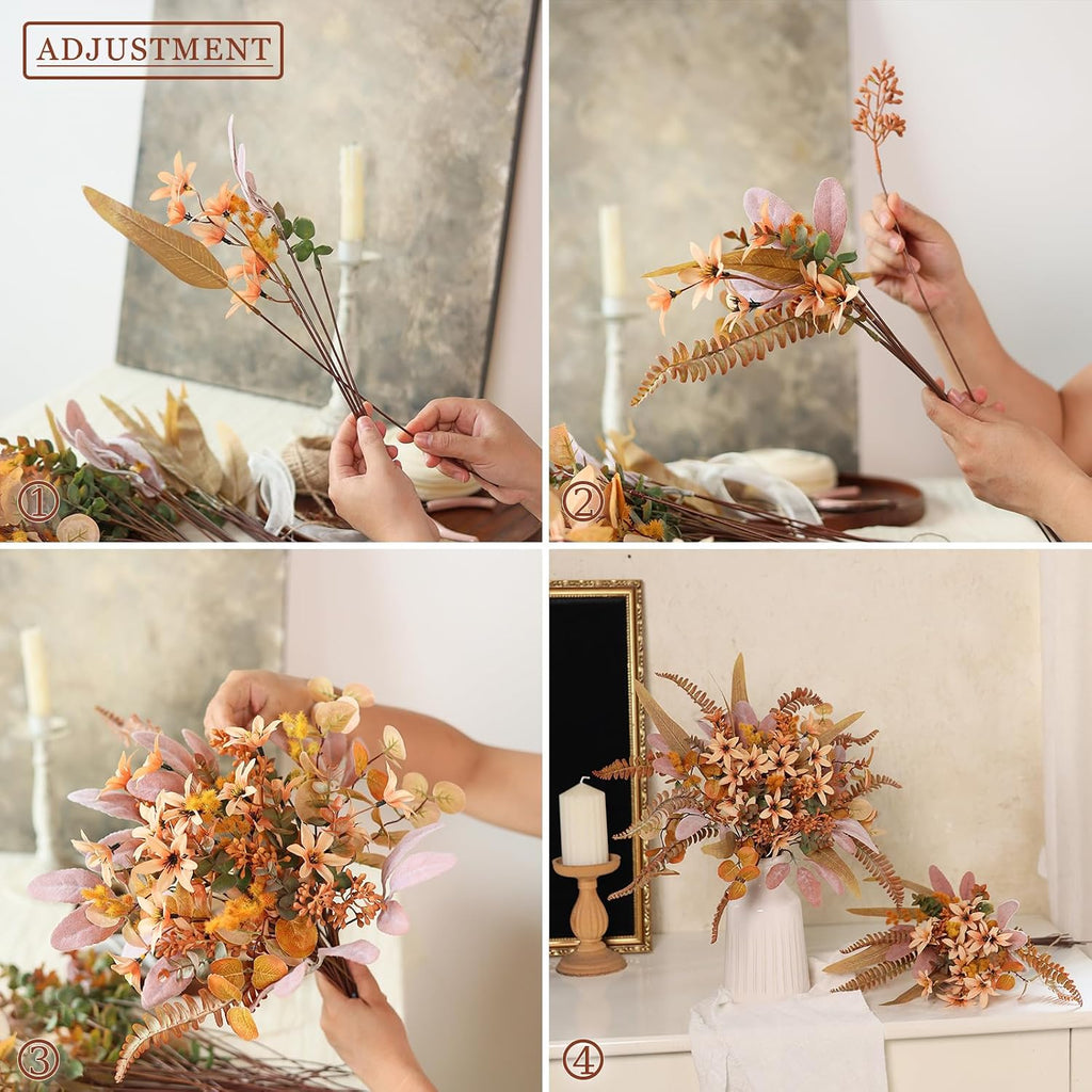 Kinds Artificial Greenery Stems Box Set for Fall Decor(Orange) - Set of 75
