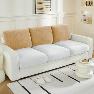 Couch Cushion Covers L Shaped Sectional, 3PC Back Covers, Khaki