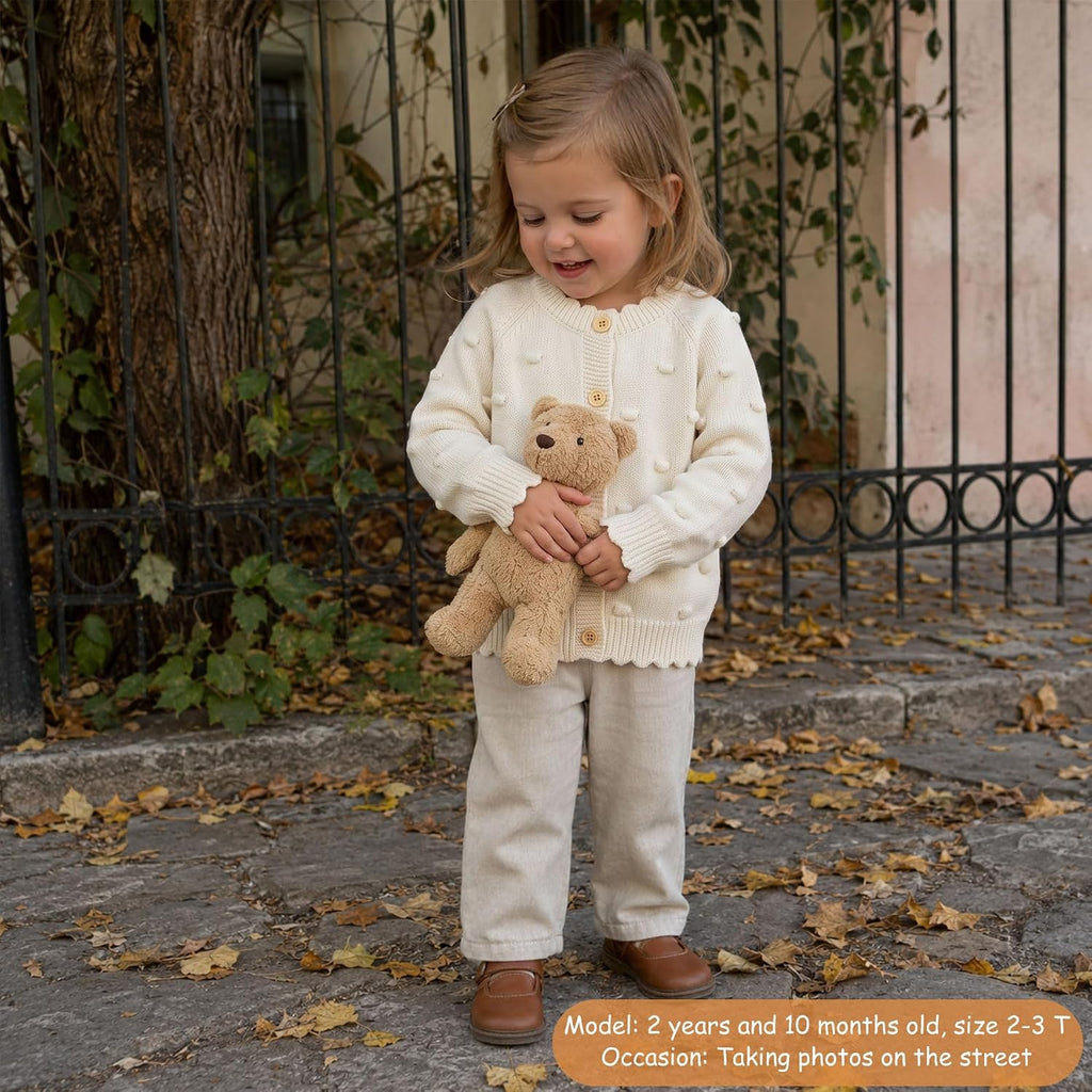 Baby Girl Knit Cardigan Sweater Button Down Toddler Sweaters for Spring Fall