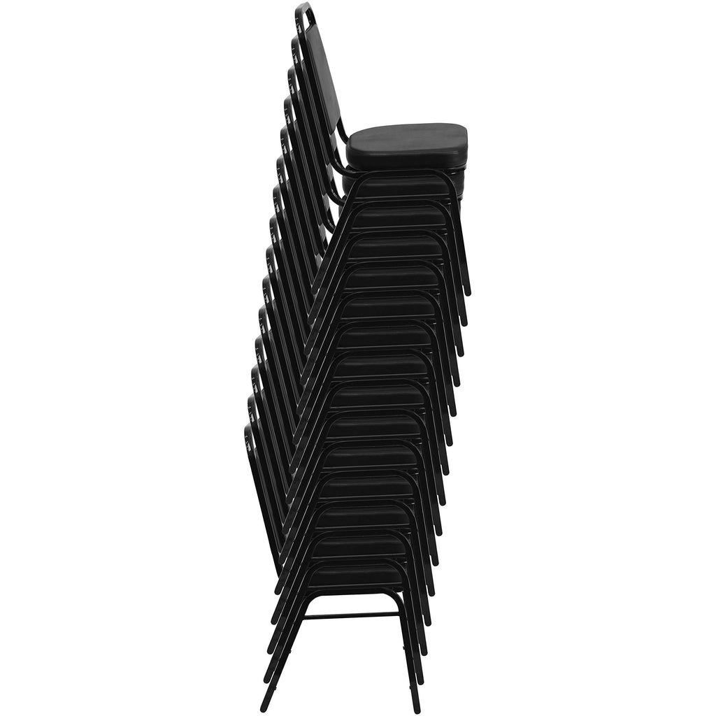 Black Vinyl Trapezoidal Back Stacking Banquet Chair