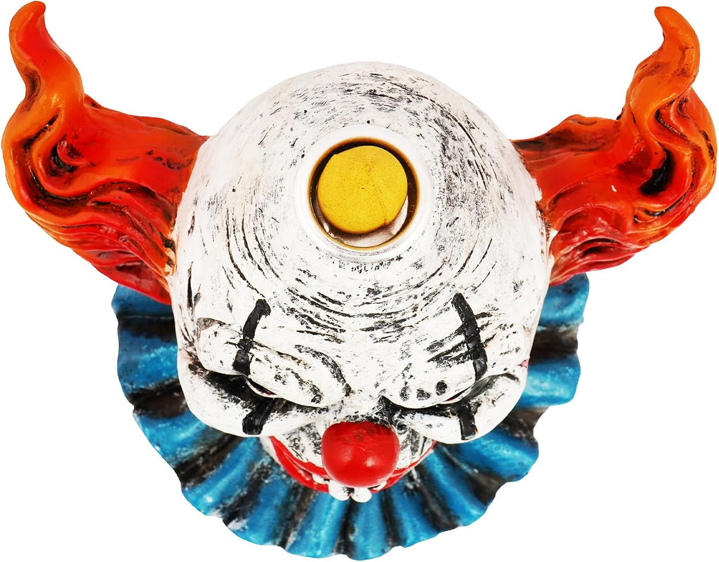 Clown Backflow Incense Burner - 5 x 5 x 3 Inch Hand-Painted Cold Cast Resin | Whimsical Decorative Aromatherapy