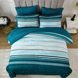 Dobuyly Teal Queen Comforter Set 7 Pieces
