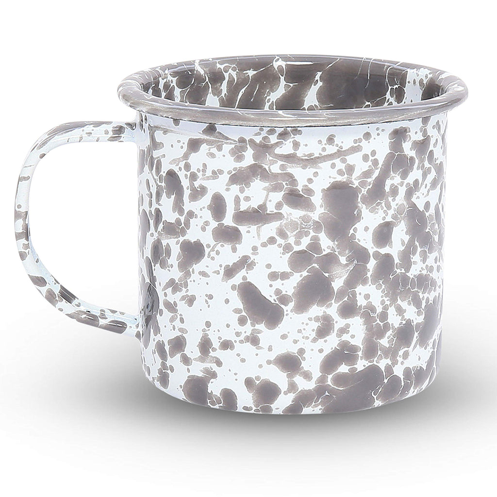Enamelware Starter Set, 16 piece, Grey/White Splatter