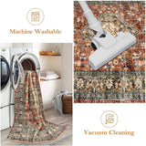Oriental Hallway Runner Rug Non Slip, 2.5x8 Kitchen Washable Runner Soft Hallway Rug, Traditional Ul