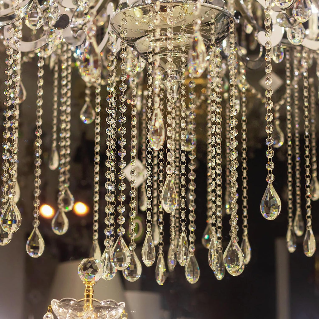 K9 Crystal Pendants Teardrop Beads, 6 Pack 38mm Chandelier Prisms Parts Hanging Beads DIY Lamp for Arts Crafts