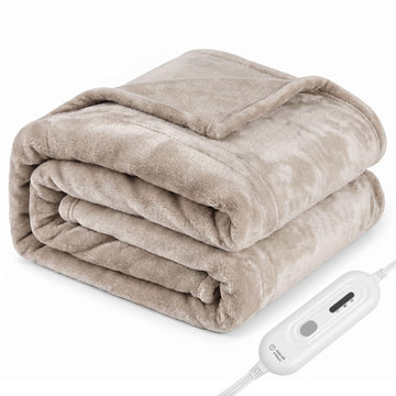 Heated Blanket Throw, Ultra Soft 2-Layer Flannel Electric Blanket