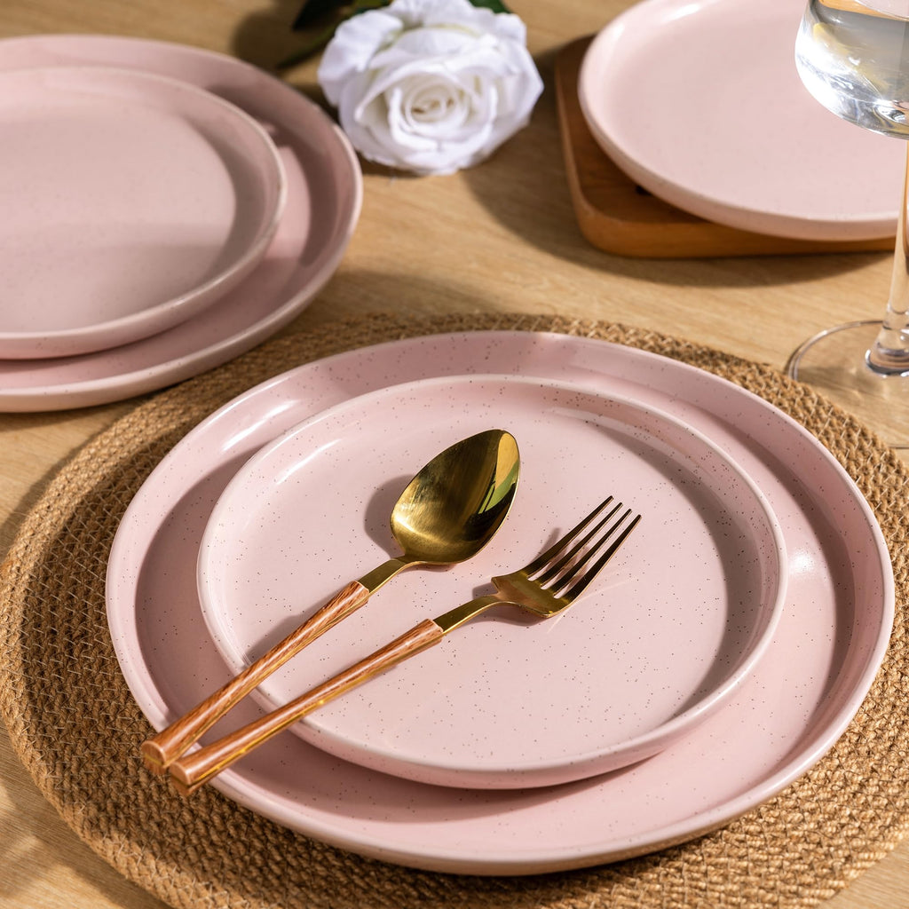 Dinnerware Sets for 4, 12 Pieces Ceramic Plates and Bowls Set