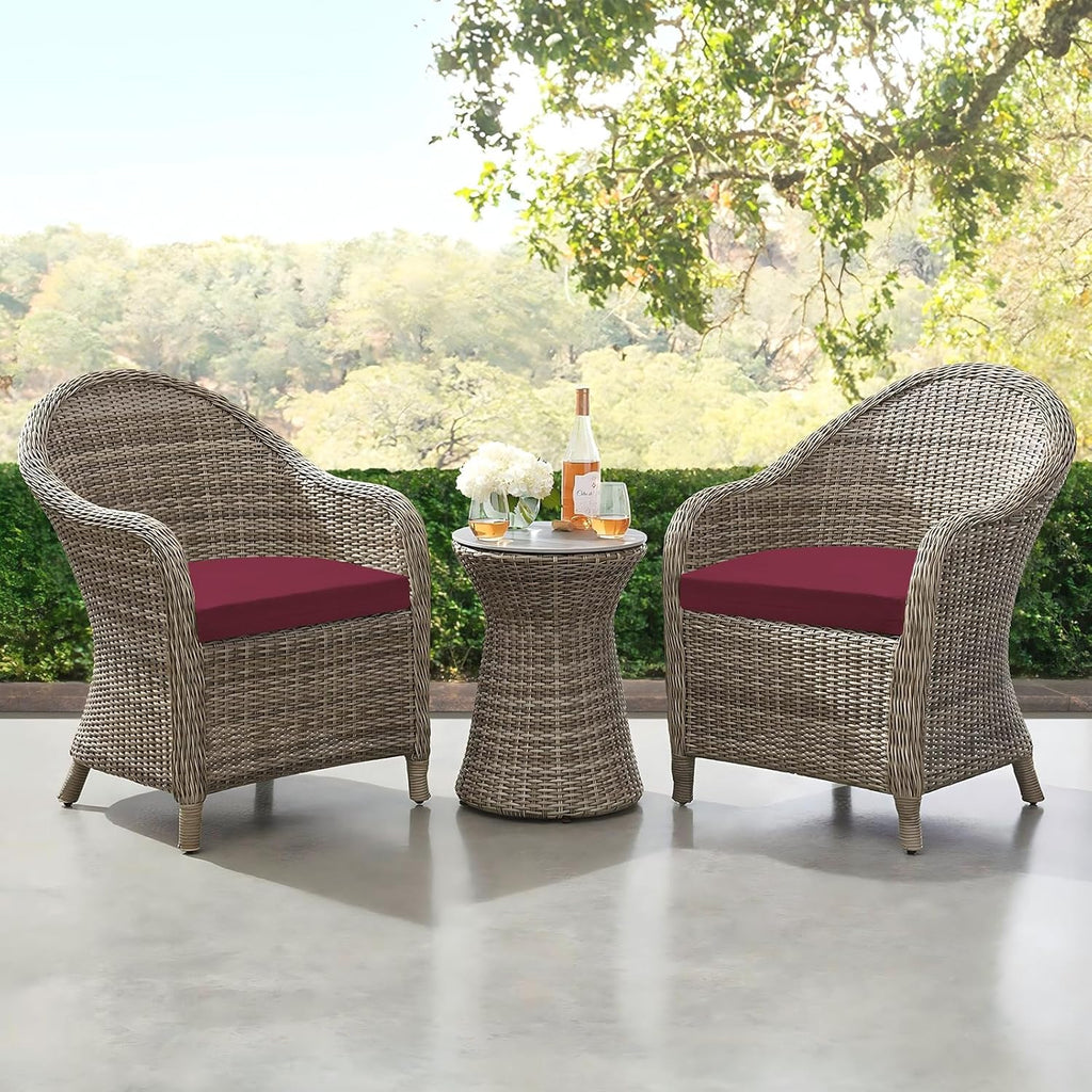 Outdoor Chair Cushions Set of 4 Furniture, Water-Resistant Patio Chair Cushions with Ties, High Density Foam Outdoor