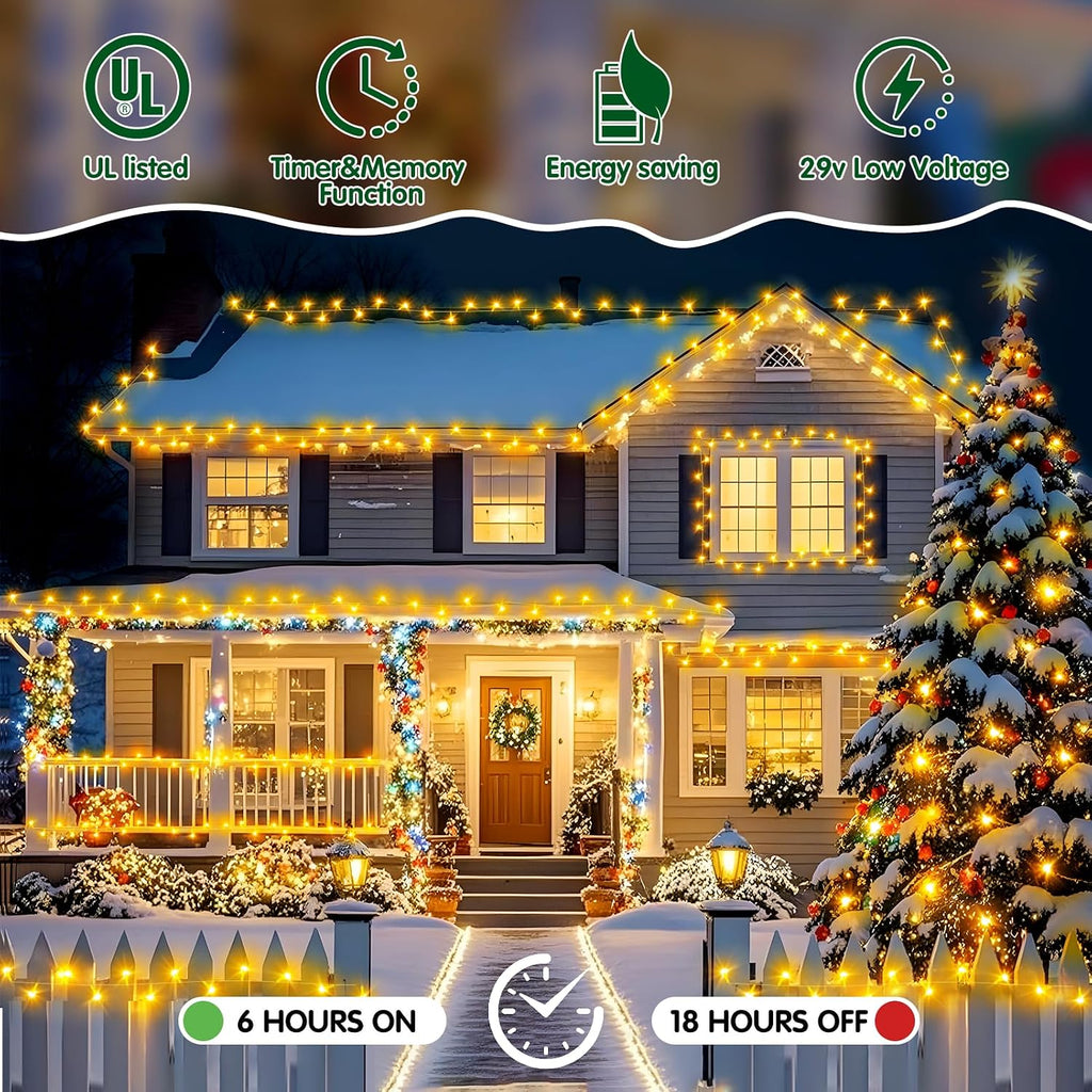 403FT 1000LED Christmas Lights Outdoor String Lights 8Modes Plug
